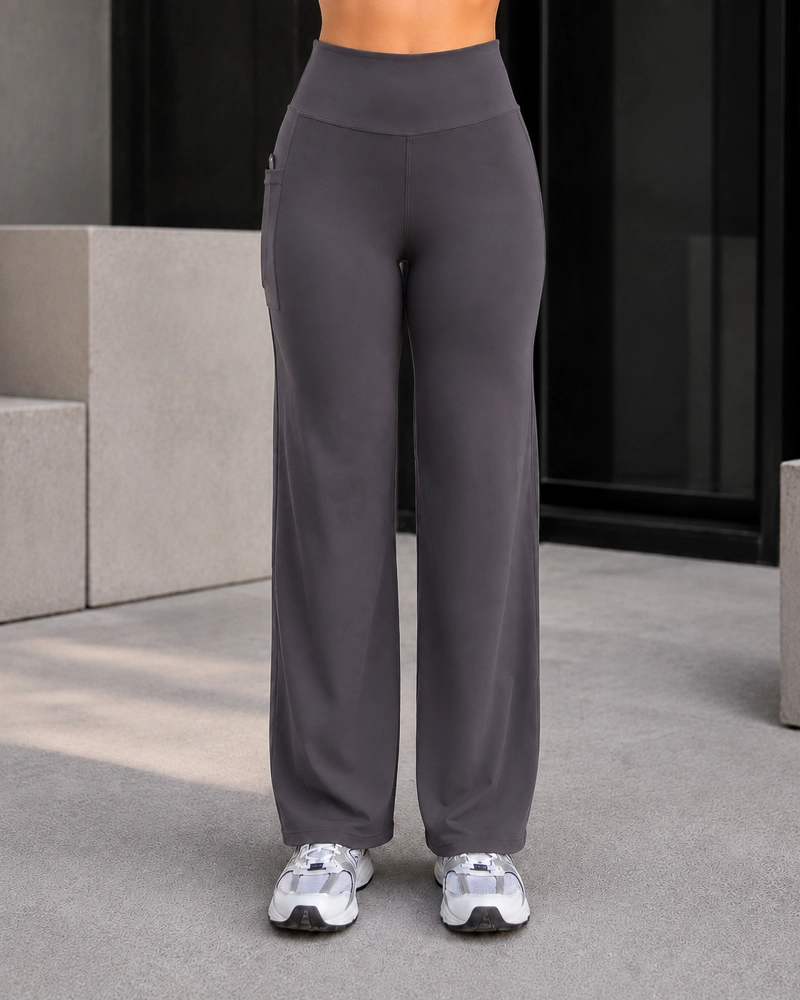 PANTALON PALAZZO MUJER TIRO ALTO CON BOLSILLOS WIDE LEG - 1