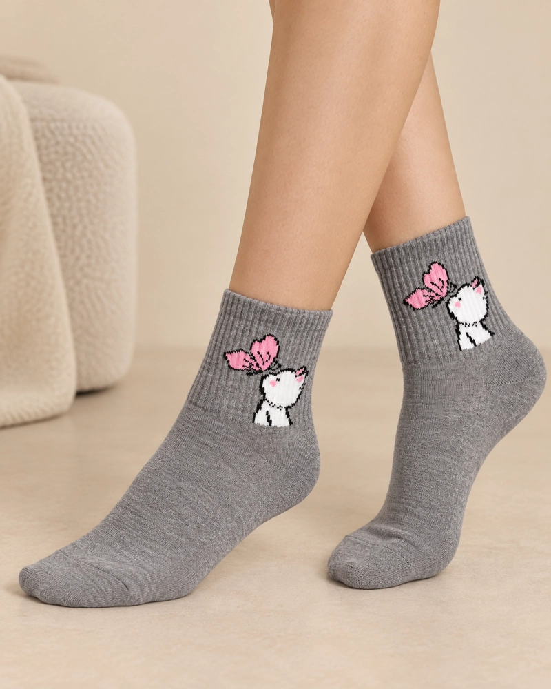CALCETINES DEPORTIVOS TOBILLEROS KITTY BUTTERFLY GYM CASUAL - 1