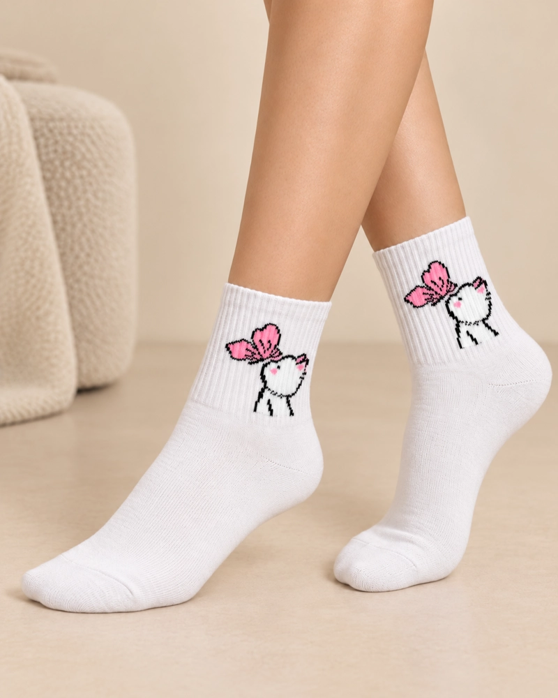 CALCETINES DEPORTIVOS TOBILLEROS KITTY BUTTERFLY GYM CASUAL - 1