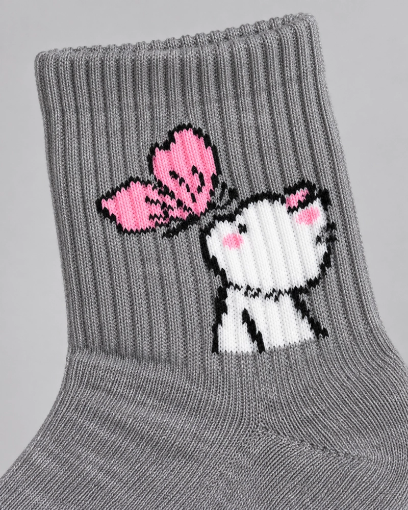 CALCETINES DEPORTIVOS TOBILLEROS KITTY BUTTERFLY GYM CASUAL - 2