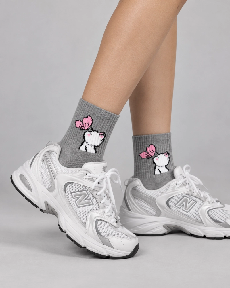 CALCETINES DEPORTIVOS TOBILLEROS KITTY BUTTERFLY GYM CASUAL - 4