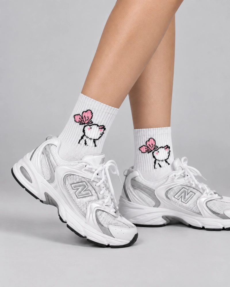 CALCETINES DEPORTIVOS TOBILLEROS KITTY BUTTERFLY GYM CASUAL - 4