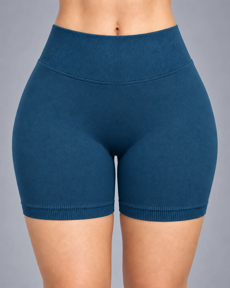 SHORT DEPORTIVO CORTO MUJER FAJA ALTA PUSH UP LEVANTA GLUTEOS GYM - 1