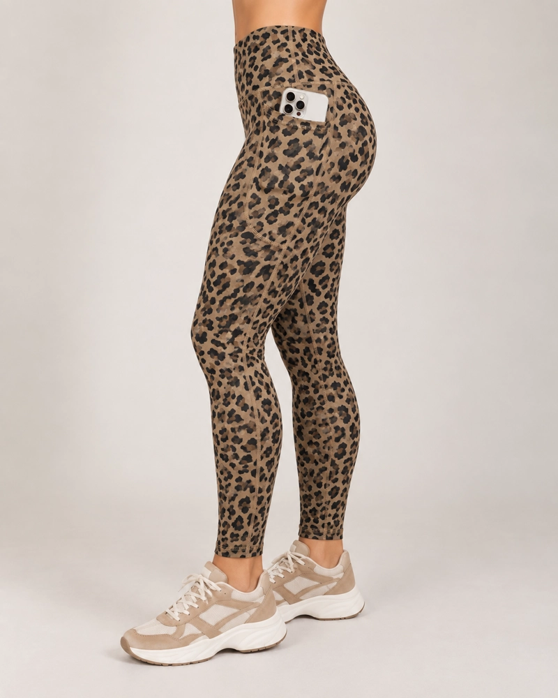 CALZA MUJER ANIMAL PRINT PRETINA ALTA BOLSILLOS LATERALES - 2