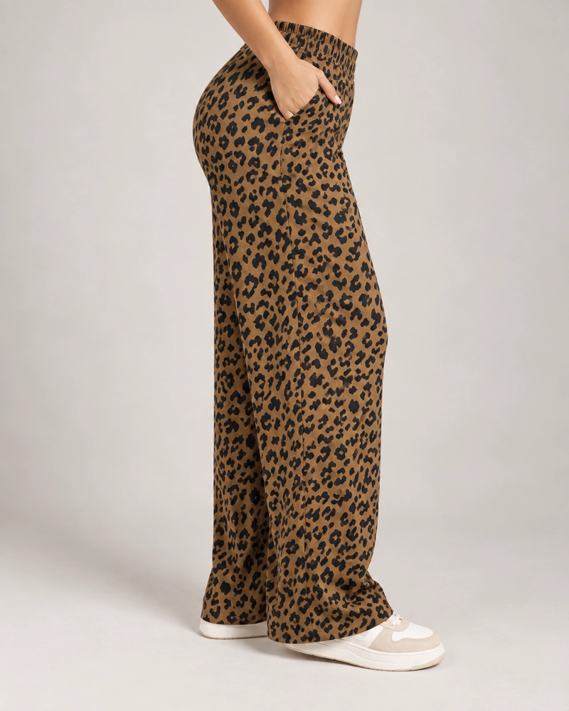 PANTALON PALAZZO MUJER ANIMAL PRINT ANCHO CON BOLSILLO - 2
