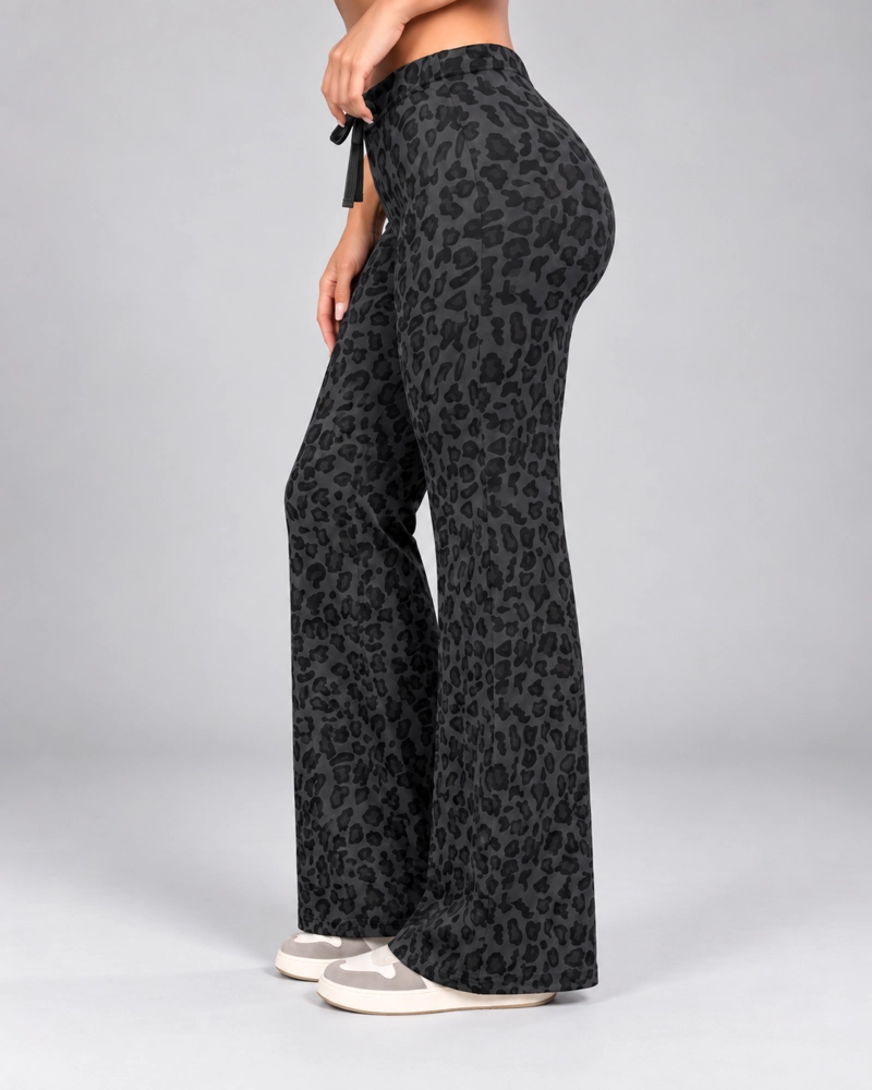 PANTALON PALAZZO MUJER ANIMAL PRINT ANCHO CON CORDON - 2
