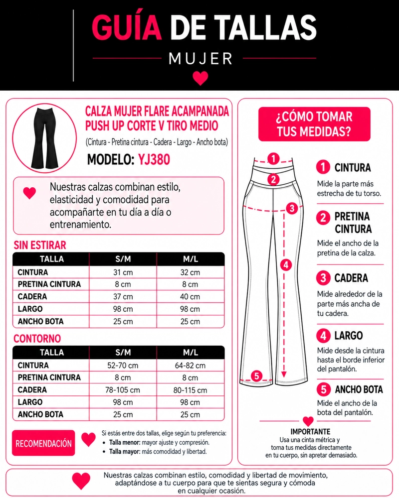 CALZA DEPORTIVA FEMENINA ACAMPANADA FLARE PUSH UP - 4
