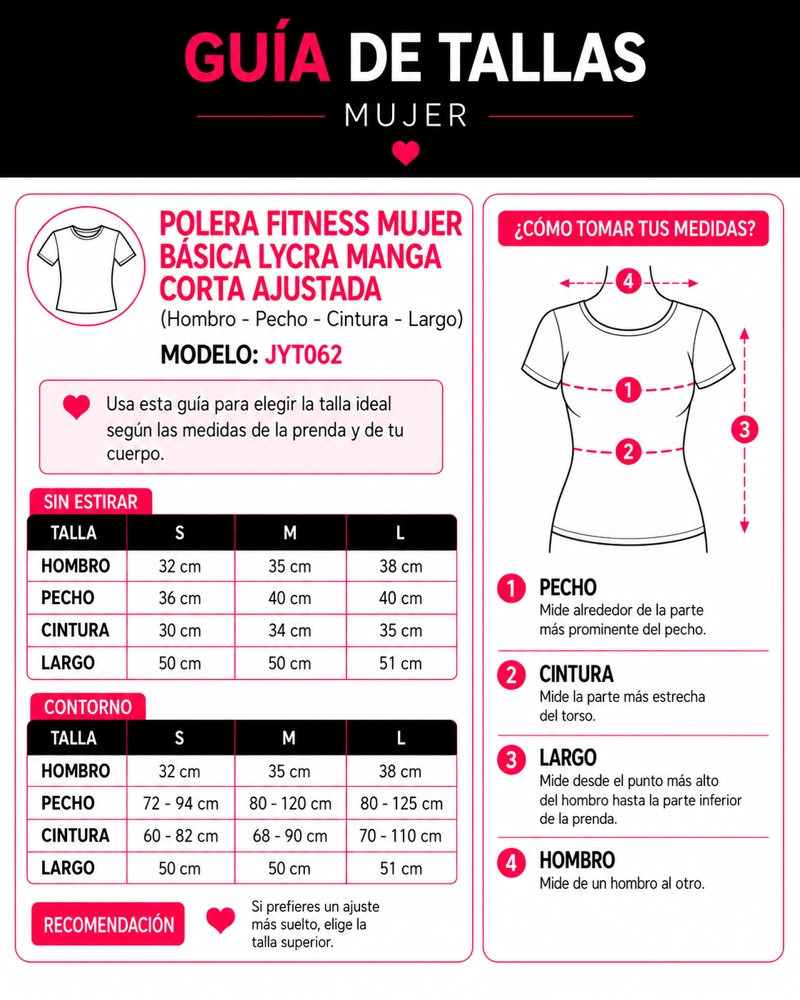 POLERA FITNESS FEMENINA CUELLO REDONDO LYCRA SLIM FIT - 4