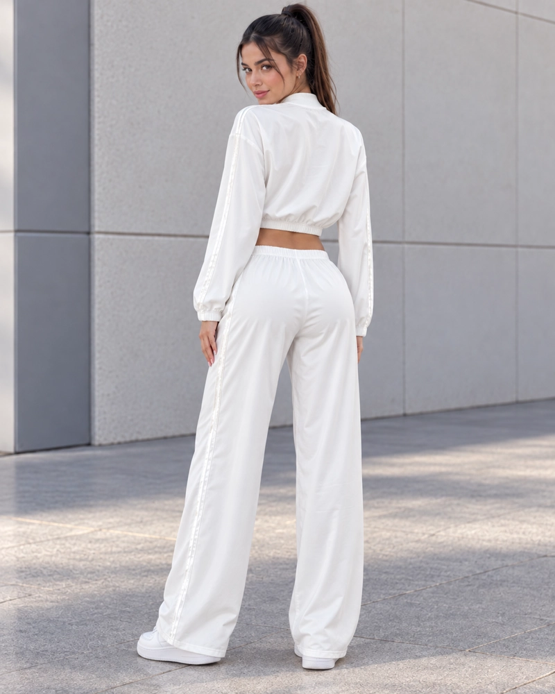 CONJUNTO DEPORTIVO MUJER PALAZZO CON BOLSILLOS CHAQUETA CROP - 3