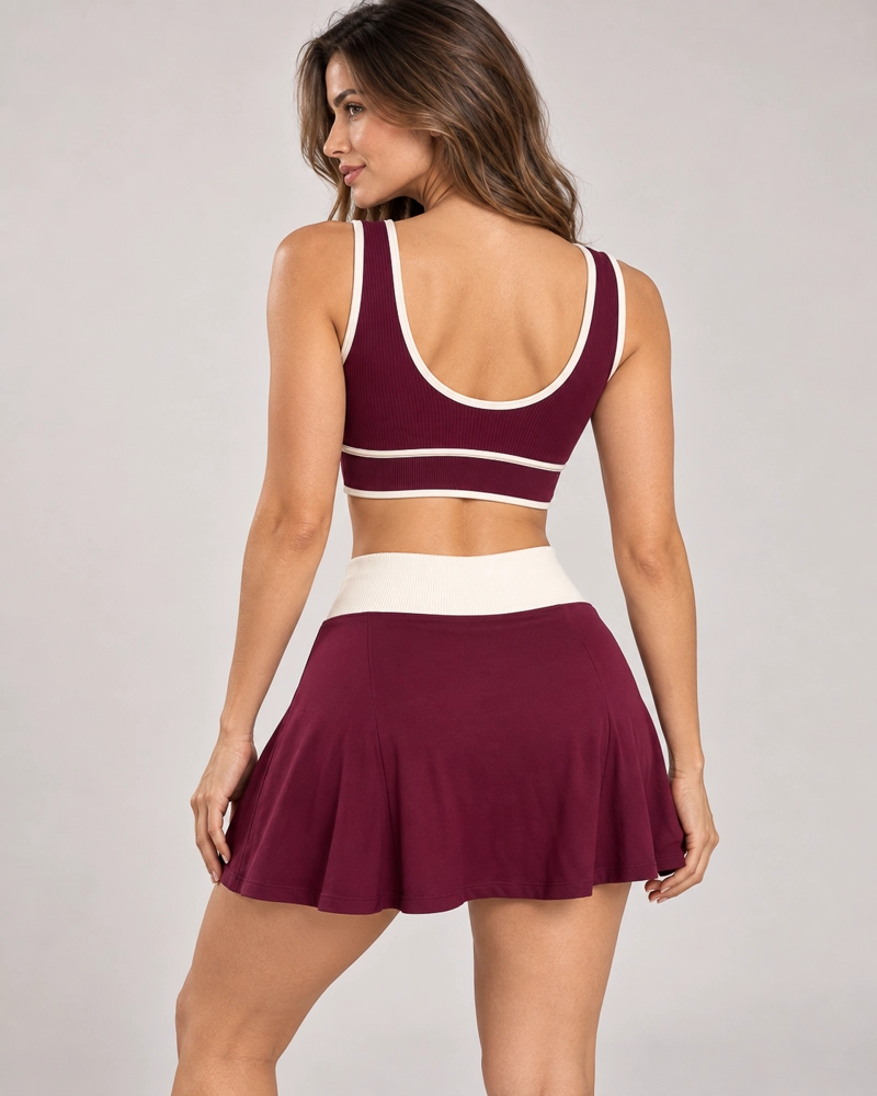 CONJUNTO DEPORTIVO MUJER TOP + FALDA SHORT GYM TENNIS - 3