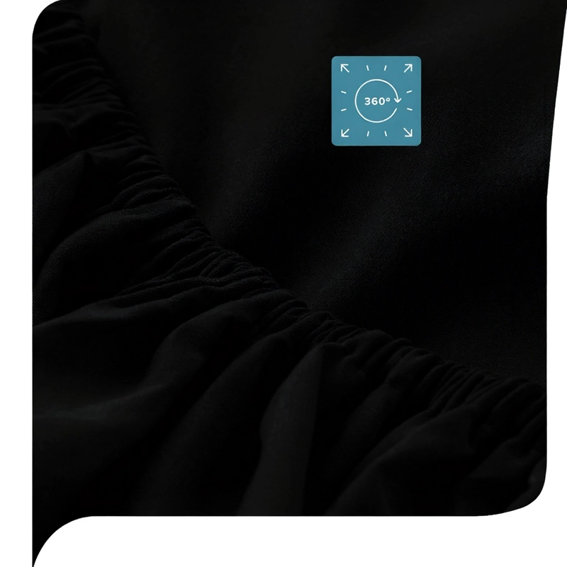 JUEGO DE SABANAS 800 HILOS NEGRO 2.5 PLAZAS ELEGANTE - 4
