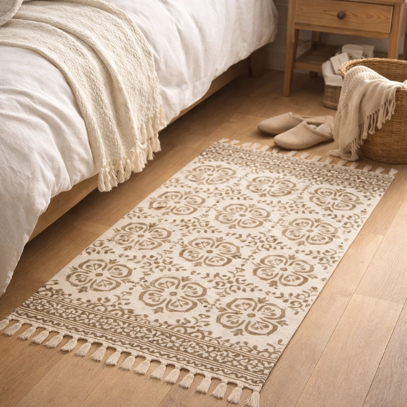 BAJADA DE CAMA CLASICA LINO GRUESO 60X90CM 736 - 1