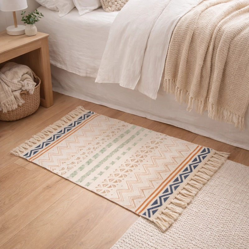 ALFOMBRA E TNICA ELEGANTE LINO 60X90CM PARA CAMA 733 - 1