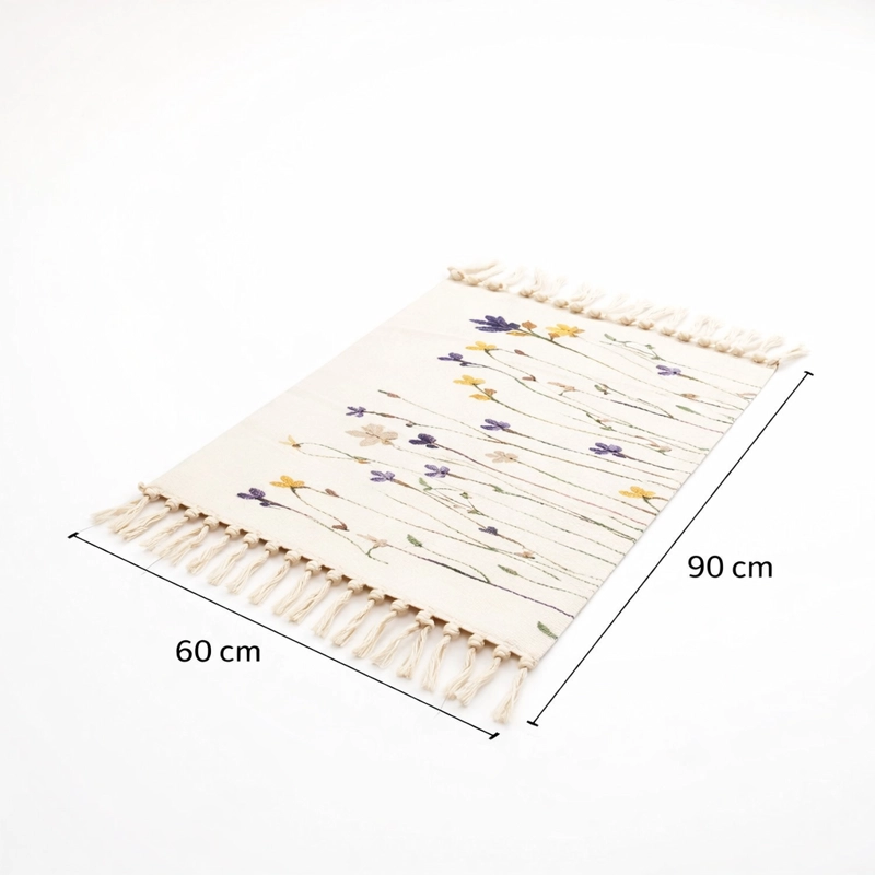 BAJADA DE CAMA DECORATIVA FLORAL 60X90CM LINO 730 - 3