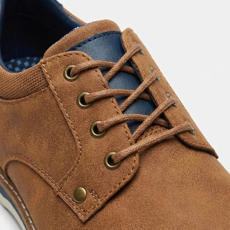 ZAPATO CASUAL HOMBRE CAMEL CORDONES ESTILO DERBY 7442 - 2
