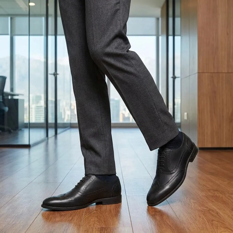 ZAPATO HOMBRE OXFORD NEGRO ELEGANTE VESTIR 7438 - 1