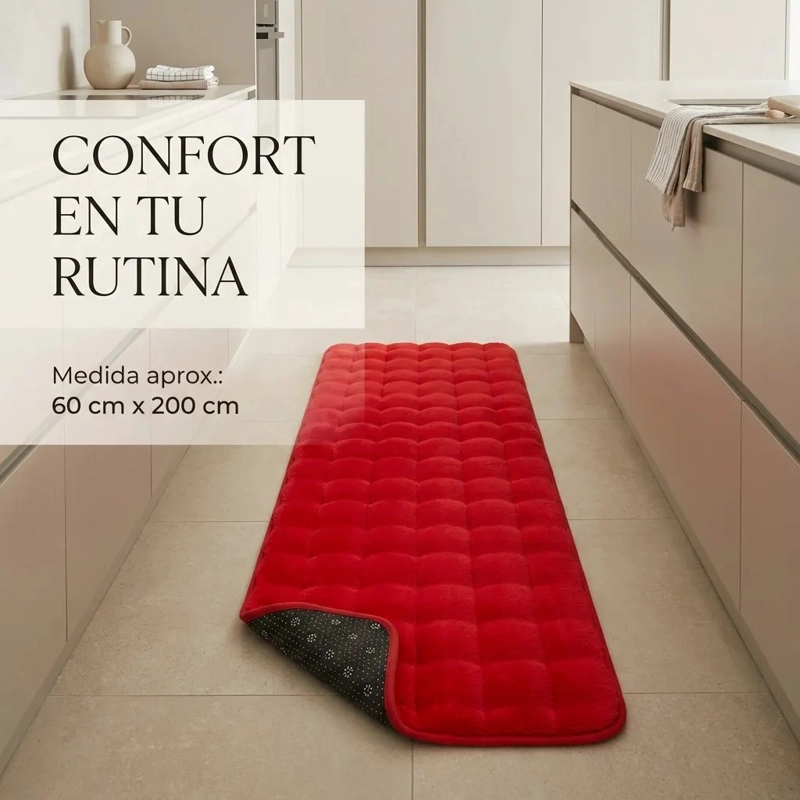 ALFOMBRA PASILLERA PELUDA BAJADA DE CAMA 602 - ROJO - 2
