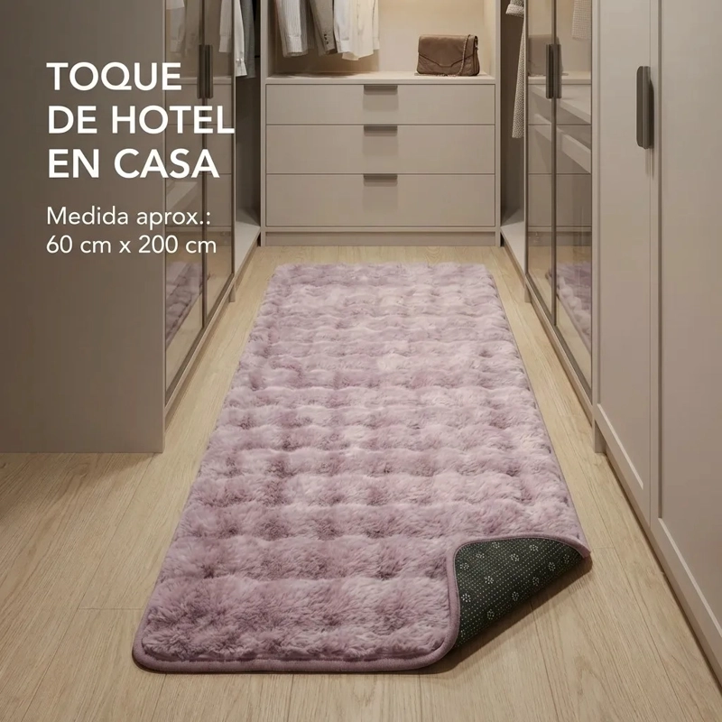 ALFOMBRA PASILLERA PELUDA BAJADA DE CAMA 602 - ROSADO - 5