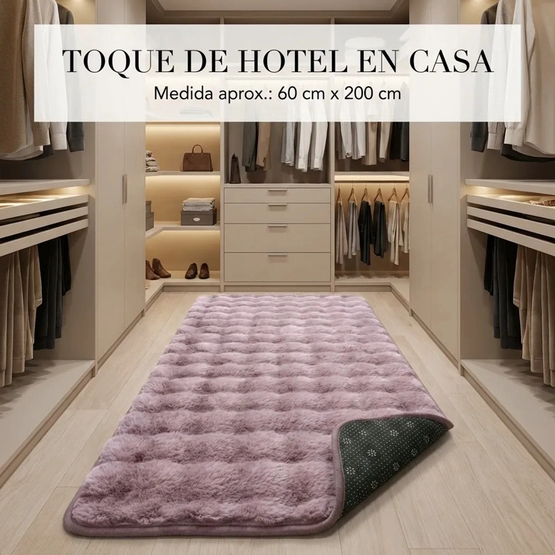 ALFOMBRA PASILLERA PELUDA BAJADA DE CAMA 602 - ROSADO - 7