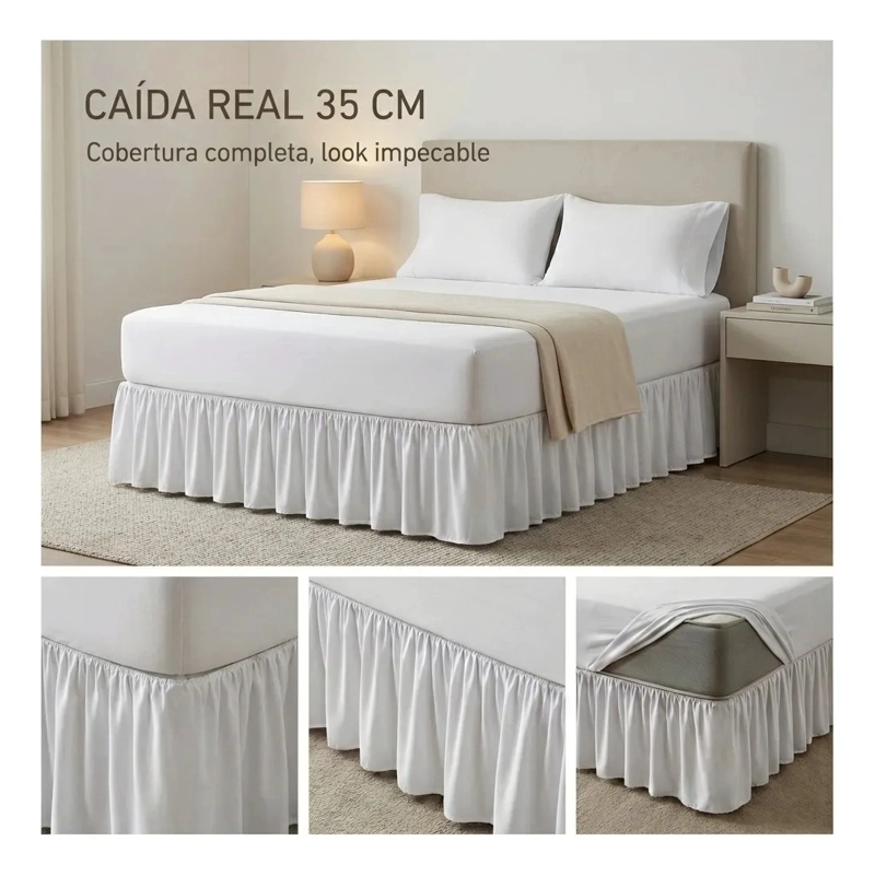 FALDON DE CAMA PREMIUM 2,5 PLAZAS (KING) BLANCO - 2