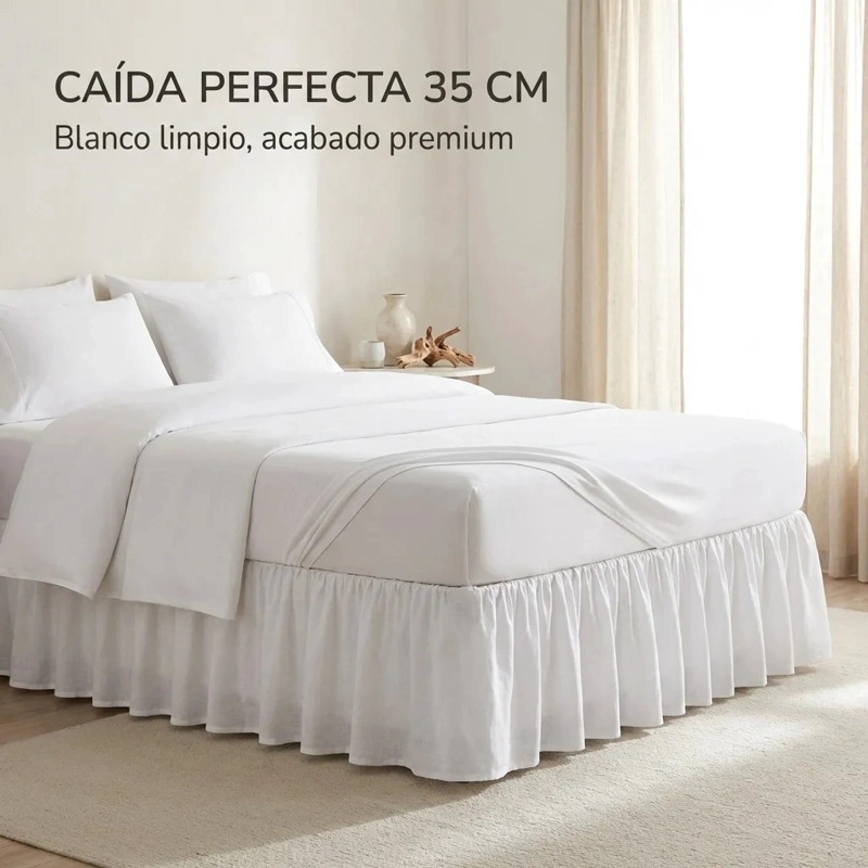 FALDON DE CAMA PREMIUM 2,5 PLAZAS (KING) BLANCO - 3