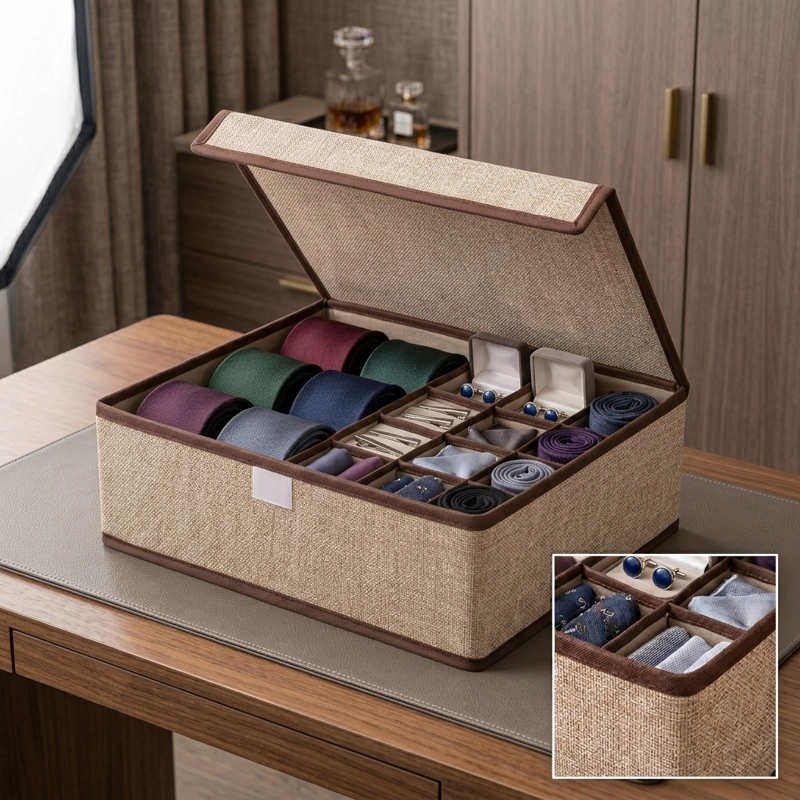 ORGANIZADOR CORBATAS Y ACCESORIOS BEIGE 607 - 1