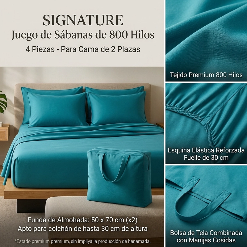 SABANAS 800 HILOS SIGNATURE CREMA 2 PLAZAS 794 - 3