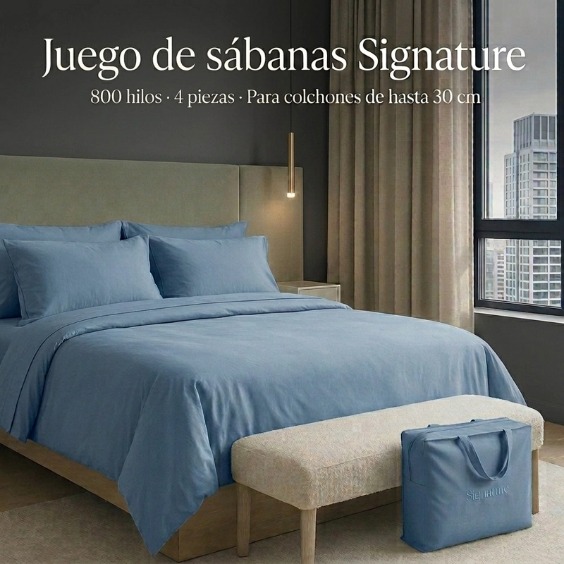 SABANAS 800 HILOS SIGNATURE ROSADO 2 PLAZAS  794 - 3