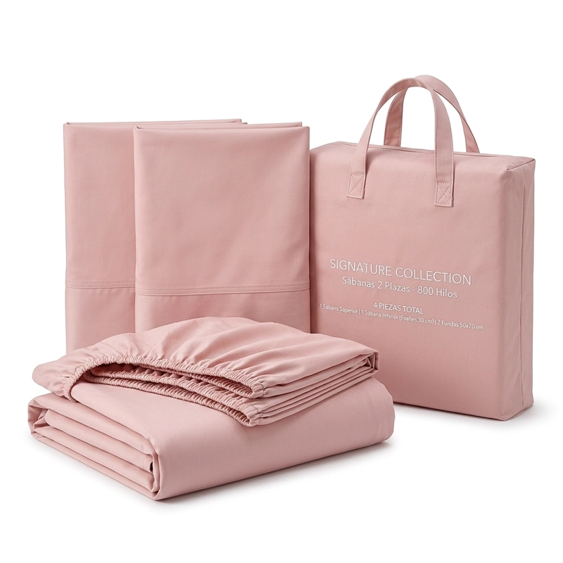 SABANAS 800 HILOS SIGNATURE ROSADO 2 PLAZAS  794 - 6