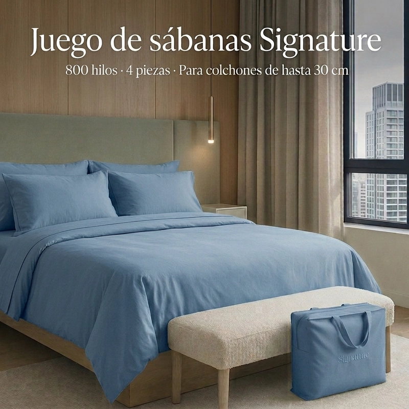 SABANAS 800 HILOS SIGNATURE ROSADO 2 PLAZAS  794 - 6