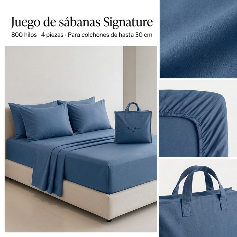 SABANAS 800 HILOS SIGNATURE ROSADO 2 PLAZAS  794 - 8