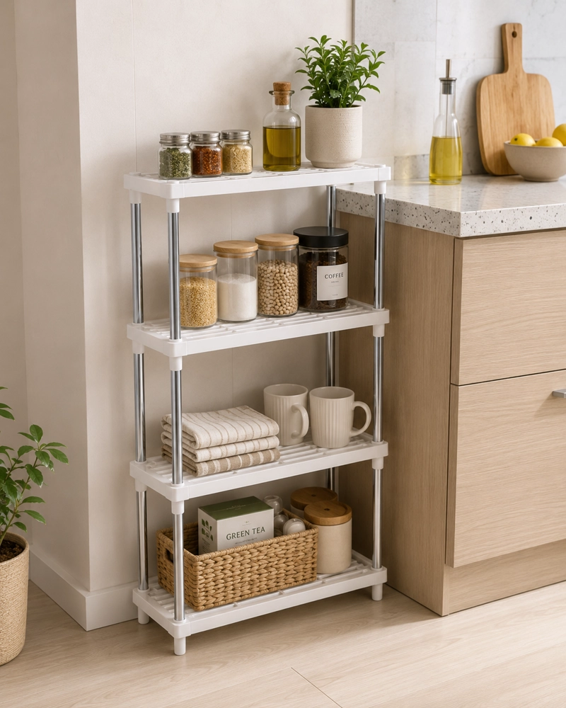 ESTANTE ORGANIZADOR DE COCINA 4 NIVELES PLASTICO METAL 171 - 1