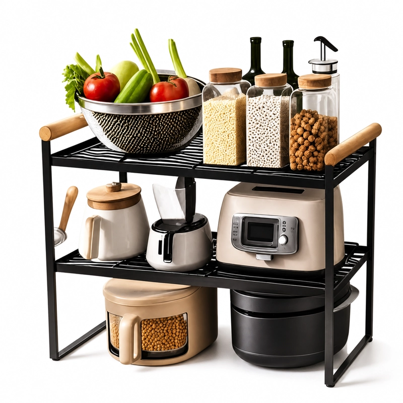ORGANIZADOR DE ESPACIOS BAÑO 2 NIVELES METALICO NEGRO 125 - 7