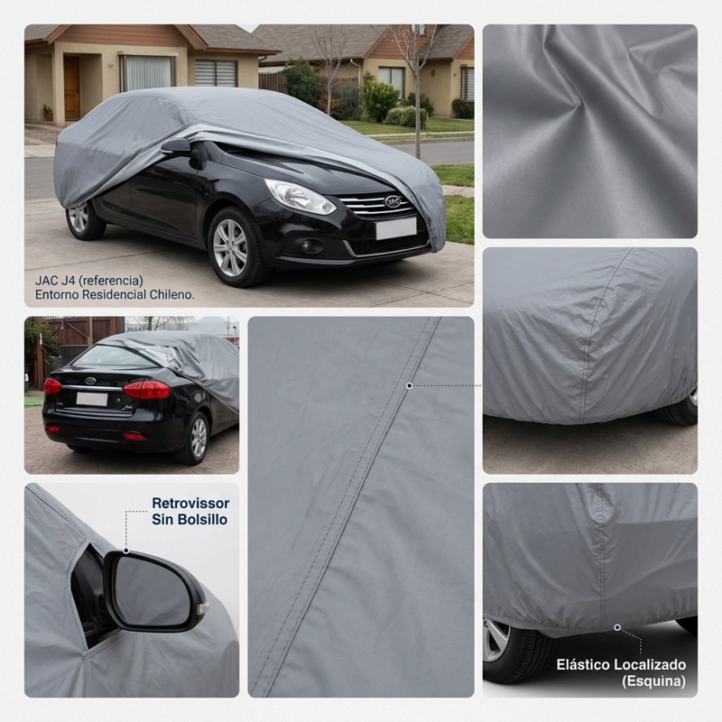 CUBRE AUTO PROTECTOR GRIS PLOMO FUNDA PARA VEHICULOS J4 - 1
