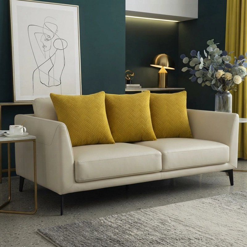 FUNDA DECORATIVA PLUSH AMARILLO TEXTURIZADA PACK DE 3 046 VERSATIL - 1