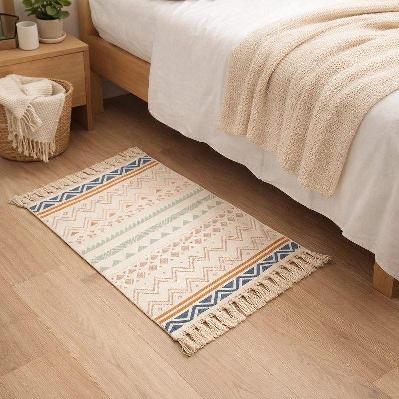BAJADA DE CAMA LINO 60X90CM DISEÑO E TNICO ELEGANTE 733 - 1