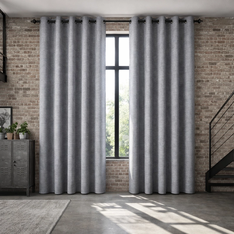 CORTINA BLACKOUT GRIS FORRO BLANCO CON 2 PAÑOS N°108 - 1