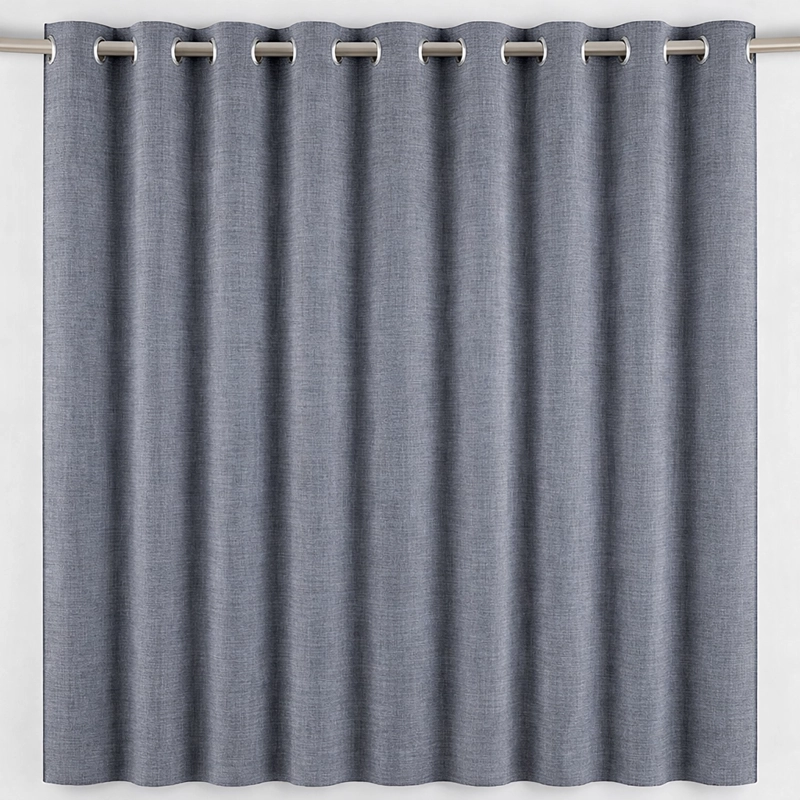 CORTINA OPACA GRIS 2 PAÑOS FORRO BLANCO DECORATIVA N°103 - 2