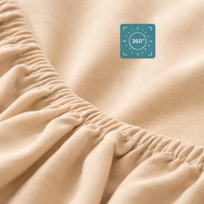 JUEGO DE SABANAS 800 HILOS BEIGE 1,5 PLAZAS SUAVE - 3