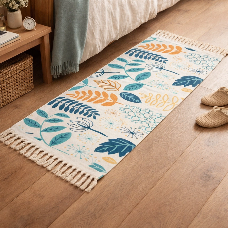 BAJADA DE CAMA LINO DISEÑO FLORAL RESISTENTE 60X130 745 - 1