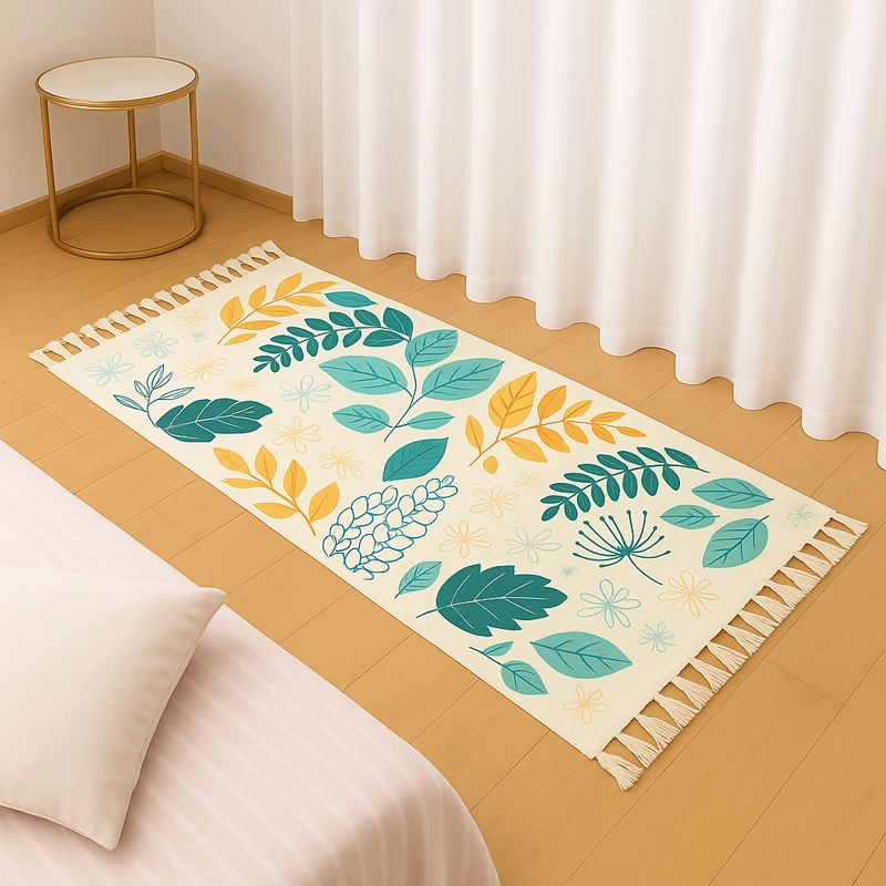 TAPETE LINO GRUESO 60X130CM ESTILO FLORAL 745 - 1