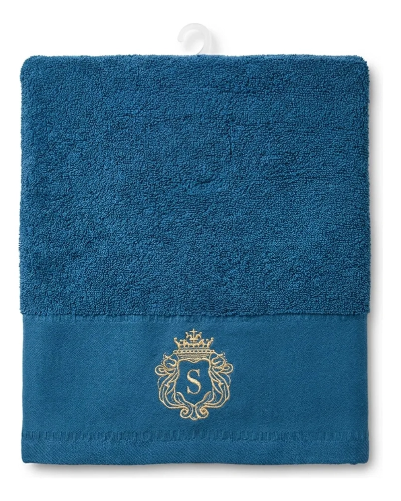 TOALLA ALGODON SIGNATURE AZUL | BORDADA | SECADO RAPIDO - 1