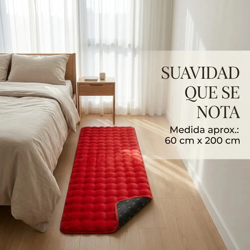 ALFOMBRA PASILLERA PELUDA BAJADA DE CAMA 602 - ROJO - 3