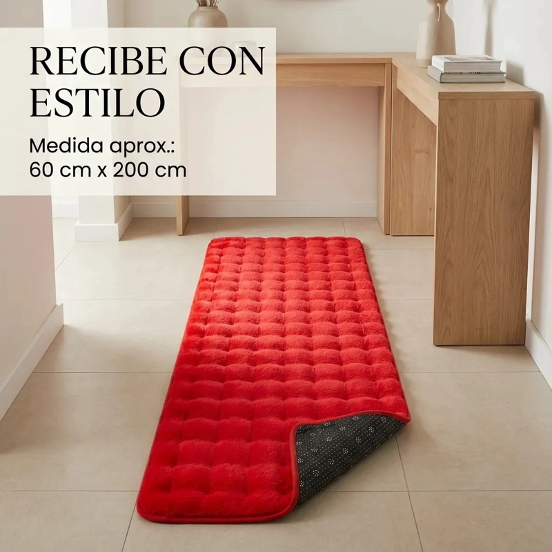 ALFOMBRA PASILLERA PELUDA BAJADA DE CAMA 602 - ROJO - 5