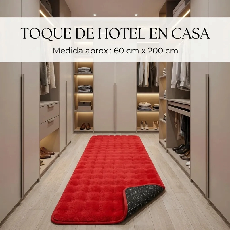 ALFOMBRA PASILLERA PELUDA BAJADA DE CAMA 602 - ROJO - 6