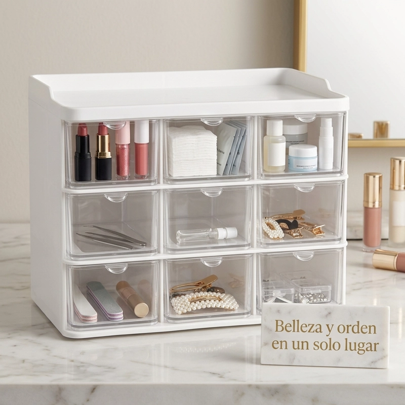 ORGANIZADOR MINI MUEBLE 3X3 TRANSPARENTES LAPICES UTILES - 3