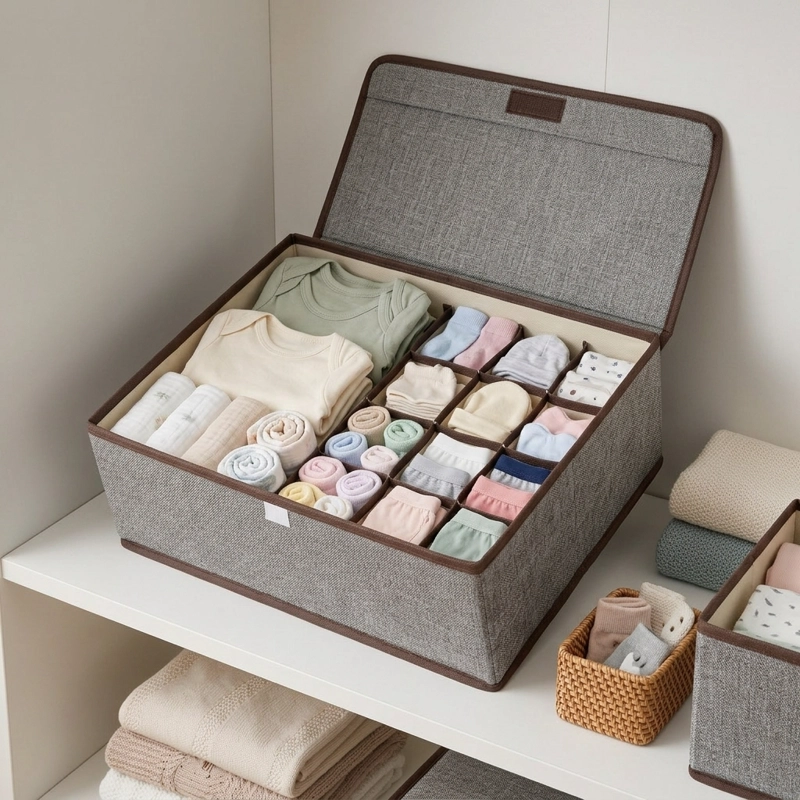 ORGANIZADOR DE BEBE : ROPA, CALCETINES Y ACCESORIOS GRIS 607 - 1