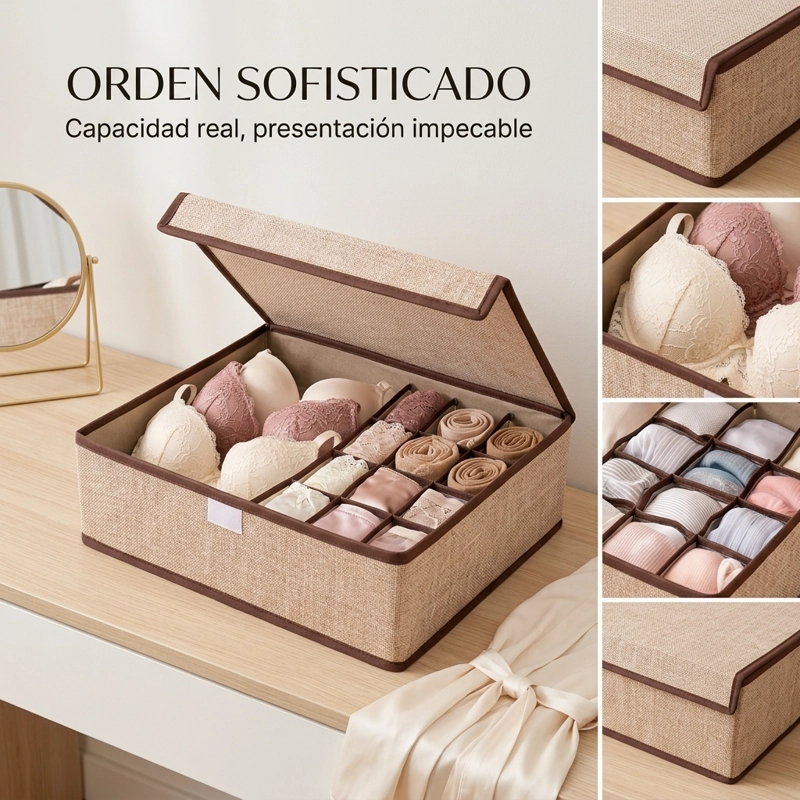 ORGANIZADOR DE BEBE : ROPA, CALCETINES Y ACCESORIOS BEIGE 607 DISEÑO MODERNO - 4
