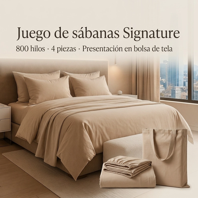 SABANAS 800 HILOS SIGNATURE AZUL ACERO 2 PLAZAS 794 - 1