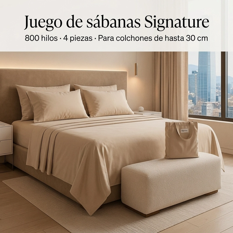 SABANAS 800 HILOS SIGNATURE AZUL ACERO 2 PLAZAS 794 - 2